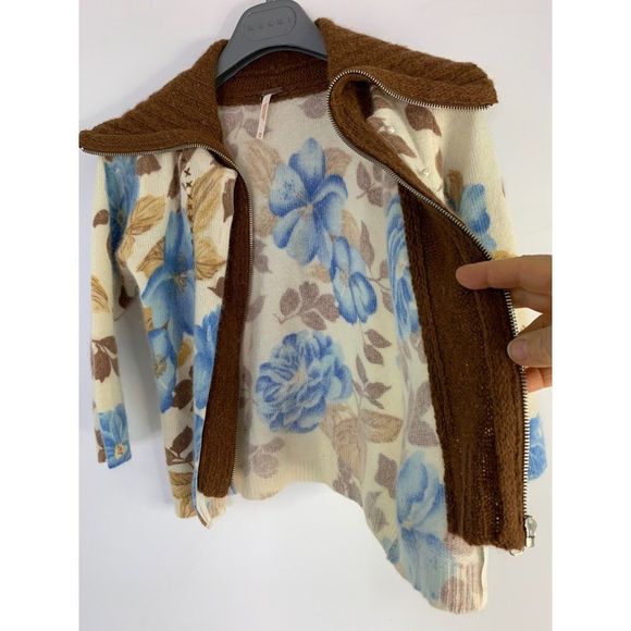 Women’s free people angora Cardi XS sweater 6079 layer 3/4 sleeve - Picture 5 of 11